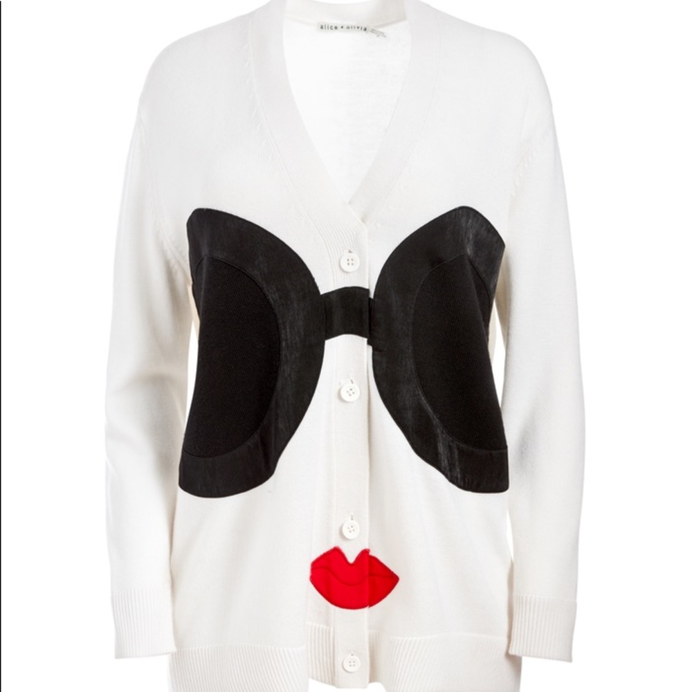 Alice + Olivia Bradford Stace Face Cardigan NEW